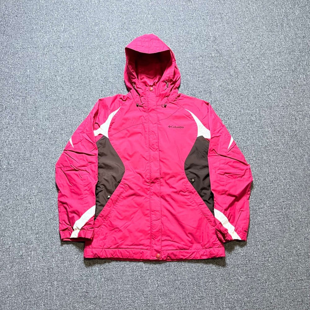 Columbia Sportswear Ski Jacket XS Pink Colorblock Hooded Fleece Lined WL5429 Y2K